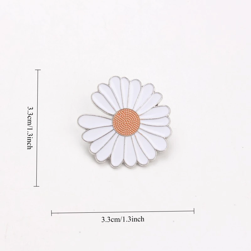 Alfiler esmaltado margaritas – Broche floral para vestir - imagen 4