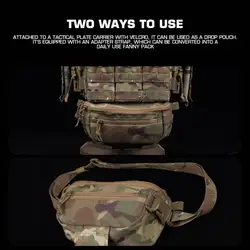 Riñonera táctica MOLLE con velcro para cargadores, IFAK y EDC