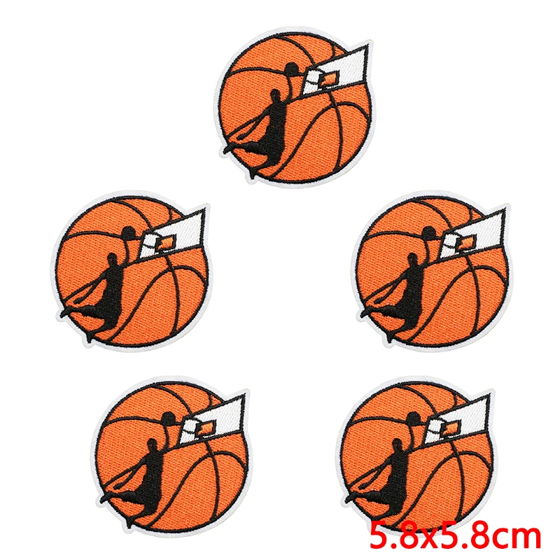 Parche bordado chenilla baloncesto para coser en camiseta - imagen 4