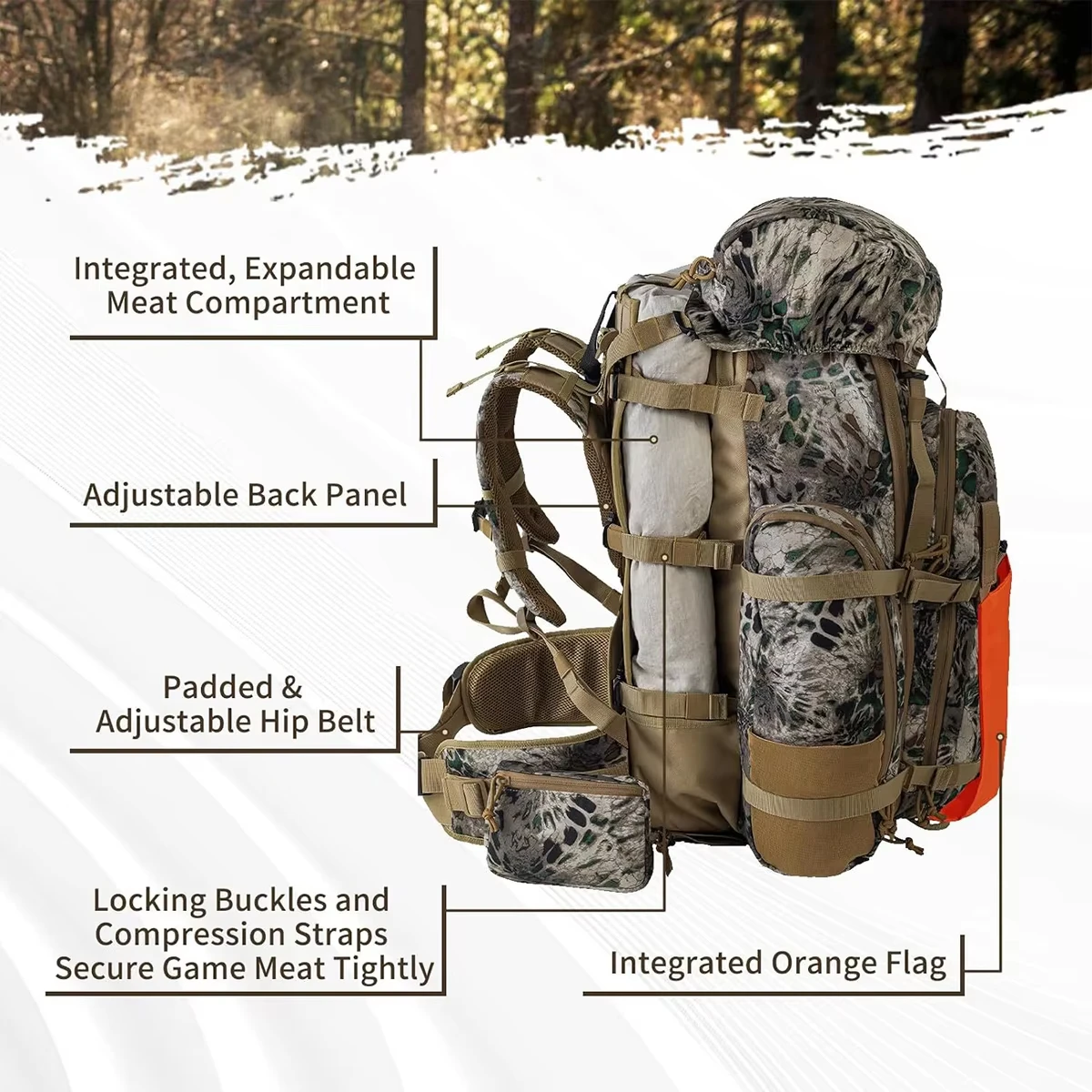 Mochila táctica de camuflaje impermeable 3D gran capacidad - imagen 4