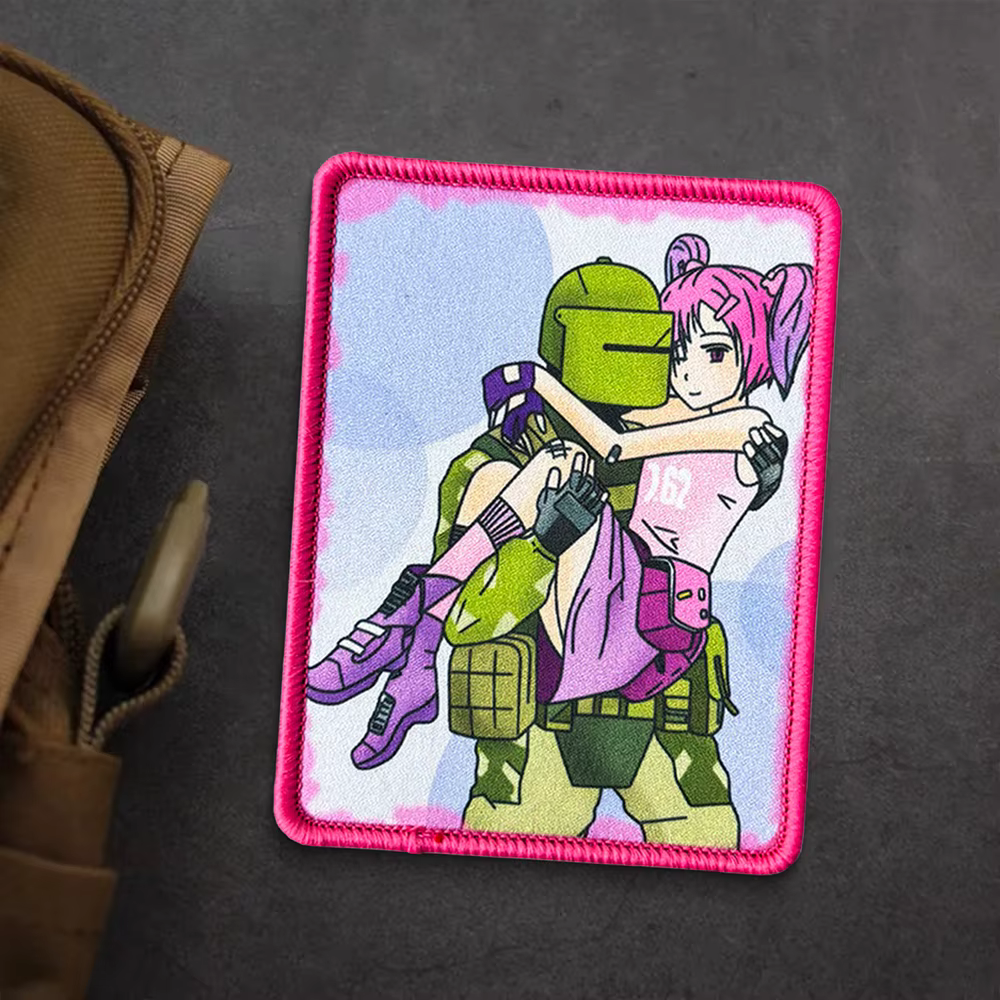 Parche táctico velcro estilo anime chica soldado de moral para mochila - imagen 3