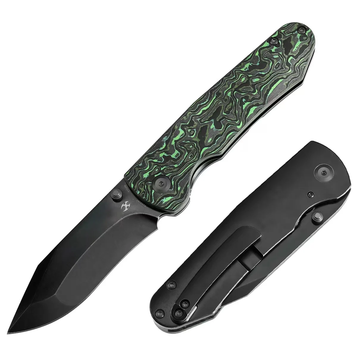 Kansept Superhawk EDC cuchillo plegable de titanio CPM S35VN Damasco - imagen 5