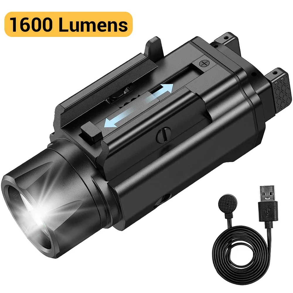 Linterna LED táctica montada en pistola