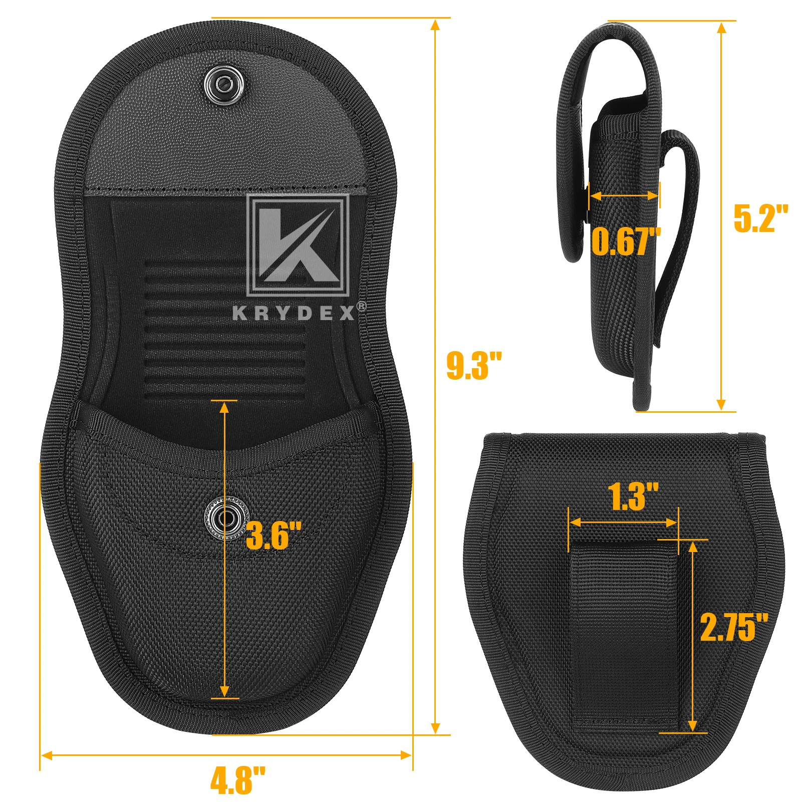 KRYDEX funda táctica porta esposas de nailon 1000D con cierre oculto - imagen 5