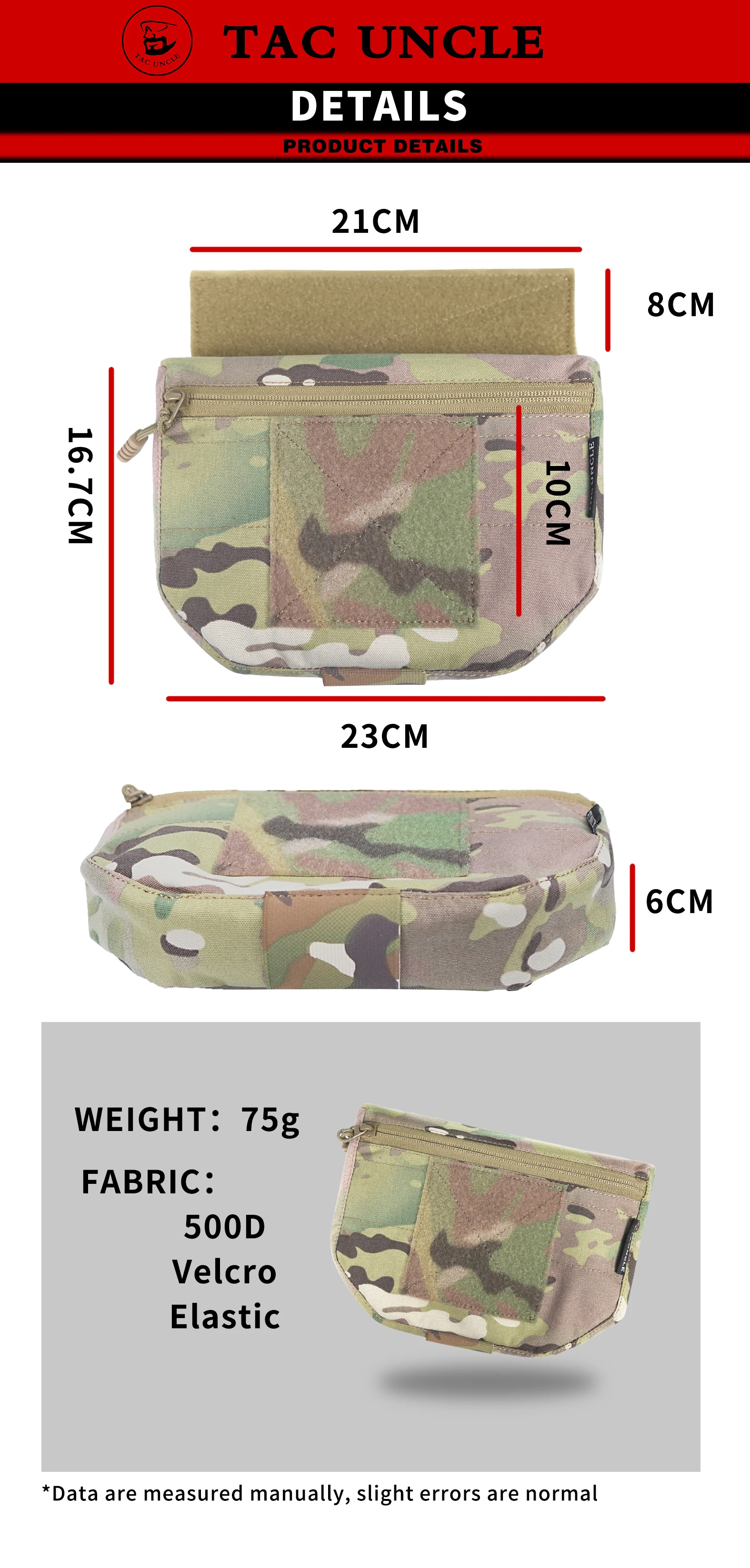 Vista de la bolsa para accesorios pequeños
