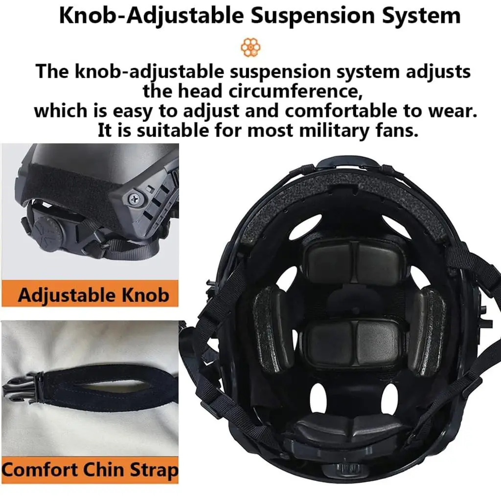 Casco táctico MOLLE con máscara y funda – Set para Paintball/Airsoft