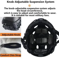 Casco táctico MOLLE con máscara y funda – Set para Paintball/Airsoft