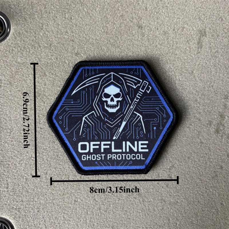 Parche Táctico Offlines Death con velcro para uniforme - imagen 3