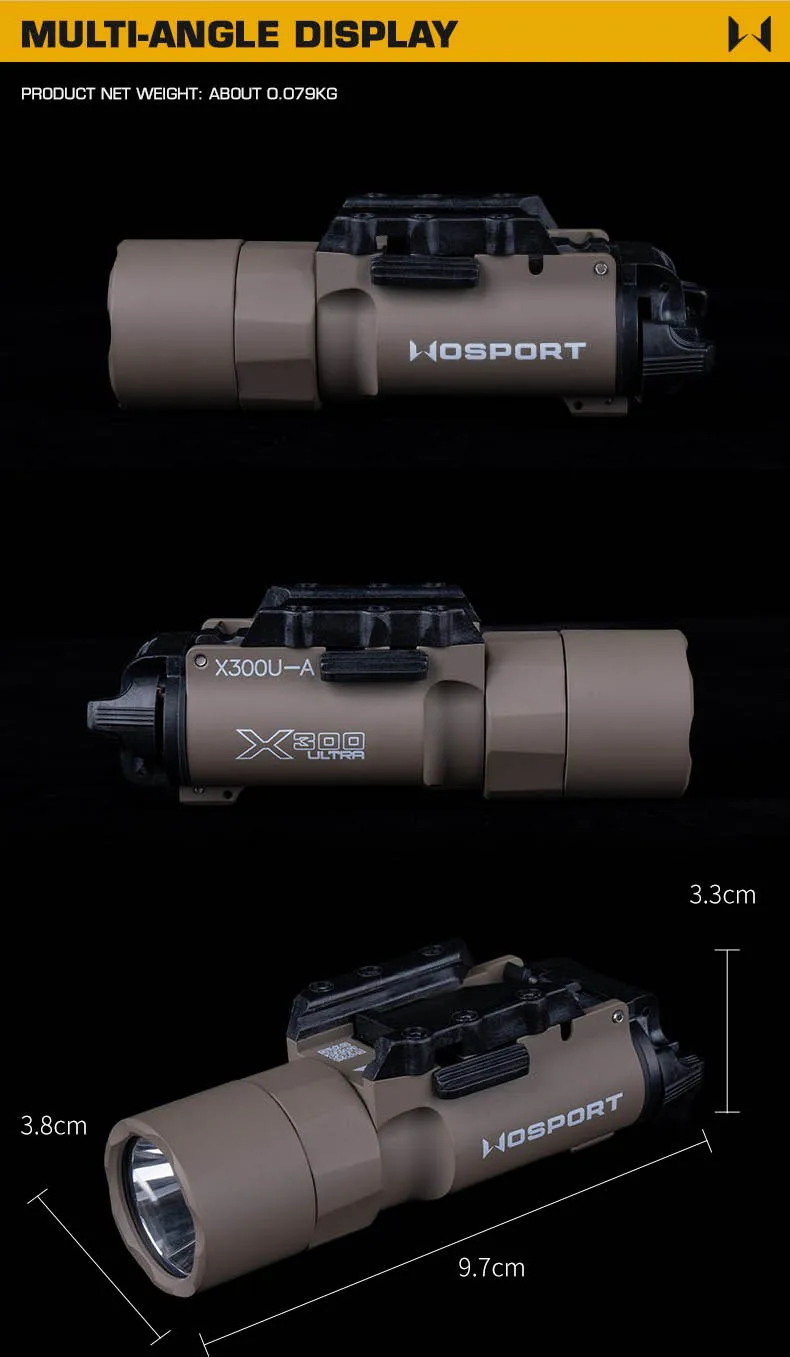 Linterna táctica para casco de airsoft