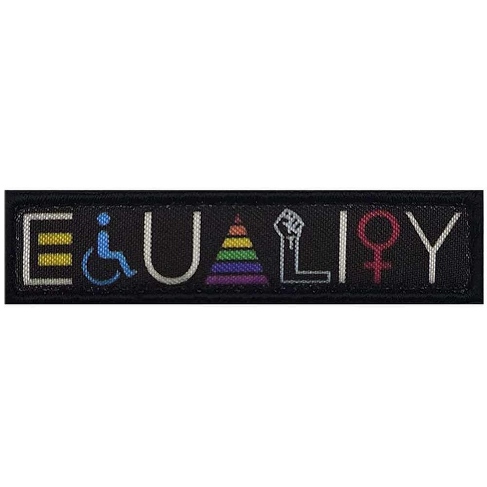 Logotipo de igualdad estilo bordado para personalizar con facilidad