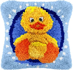 Kit punto de anudar cojines – Diseño infantil pompón pastel