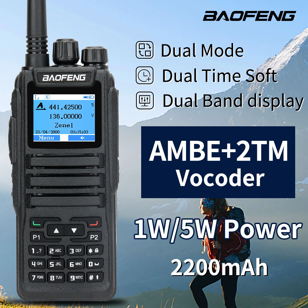 Baofeng DM-1701 walkie talkie DMR digital analógico para radioaficionado - imagen 5