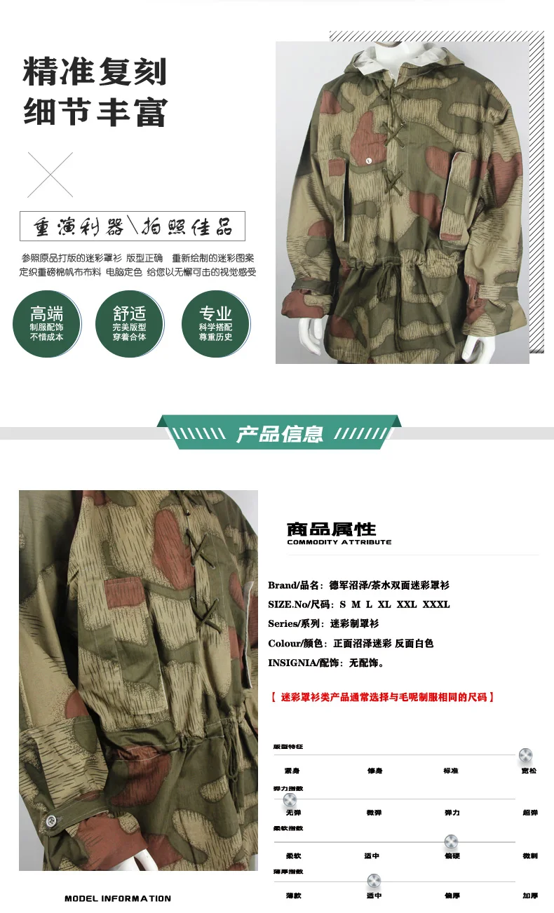 Detalle del diseño camuflado y capucha