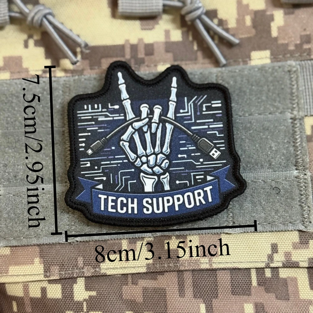 Parche táctico TI esqueleto geek con velcro para mochila rockero - imagen 3