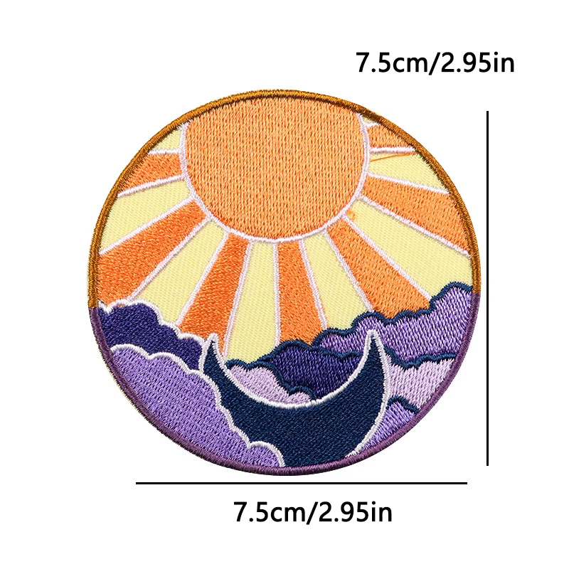 Parche termoadhesivo bordado montaña y naturaleza para ropa DIY - imagen 5