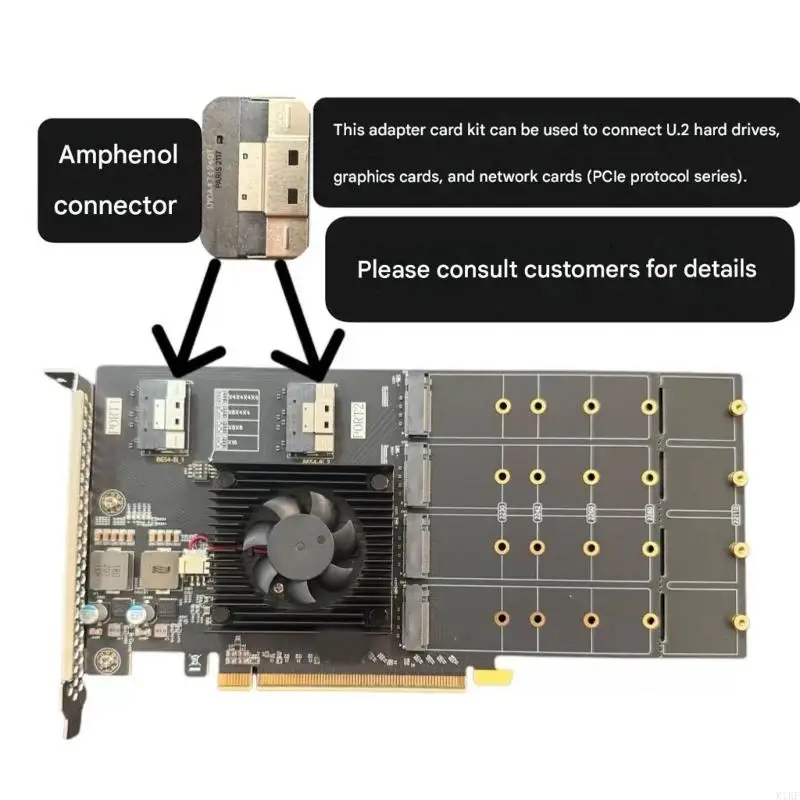 Tarjeta PCIe PLX8749 con módulo de expansión para escritorio interno - imagen 2