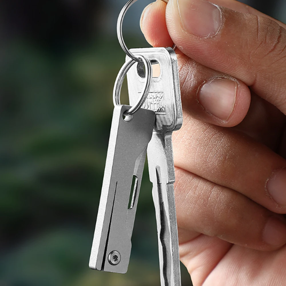 Cuchillo EDC plegable de titanio TC4, llavero mini de bolsillo - imagen 5