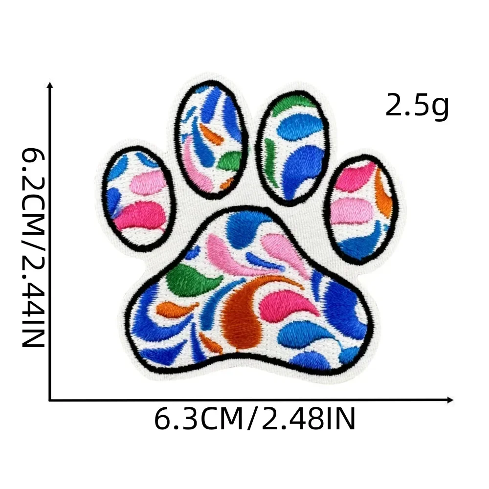 Parche bordado para planchar pata de perro garra de oso colorida - imagen 3