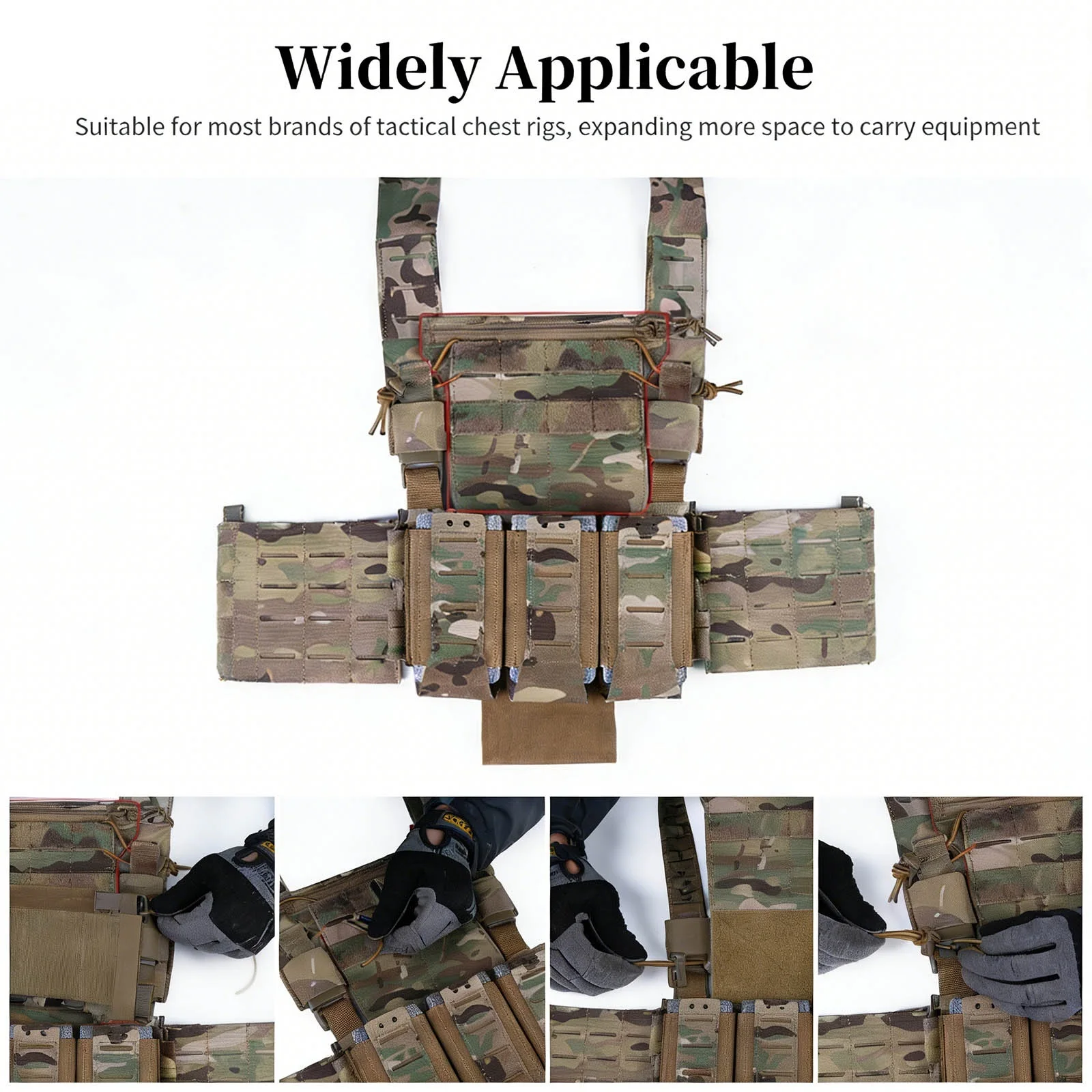 EUD ATAK panel táctico Airsoft con velcro y cordón para chaleco - imagen 3