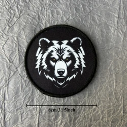 Parche táctico velcro oso negro – Insignia moral para uniforme