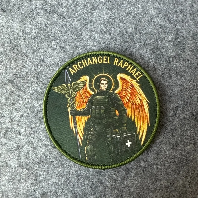 Parche táctico arcángel Rafael con gancho y bucle para mochila - imagen 5