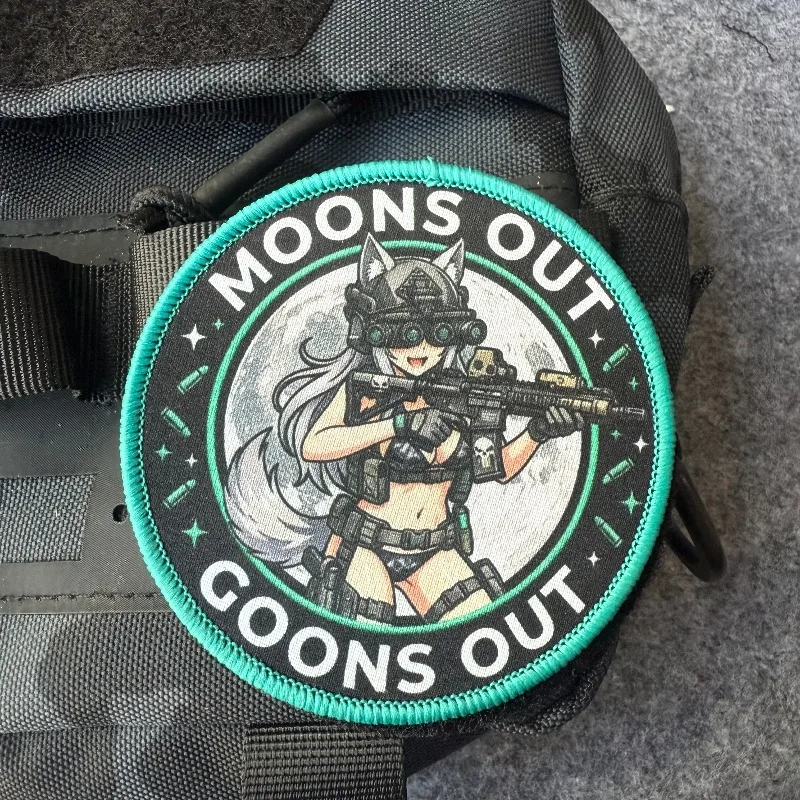 Parche táctico orejas de gato anime soldado con rifle gancho y bucle - imagen 5