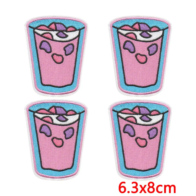 Parches bordados termoadhesivos rosas de dibujos animados para ropa - imagen 5