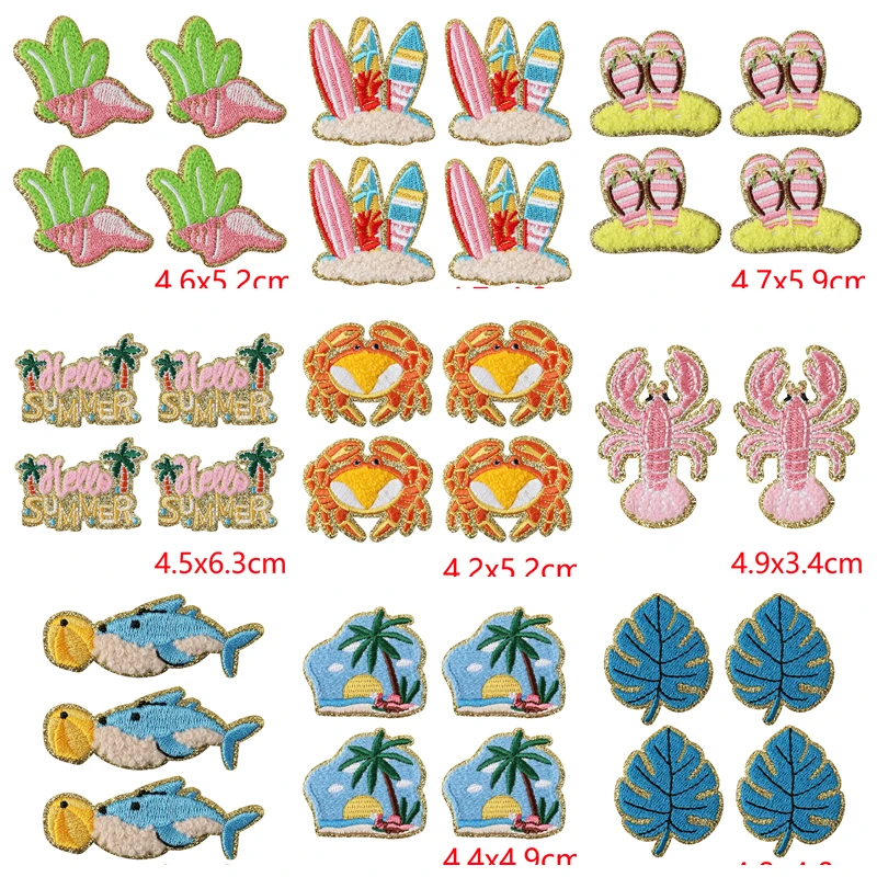 Pack de 10 parches bordados de temática playera