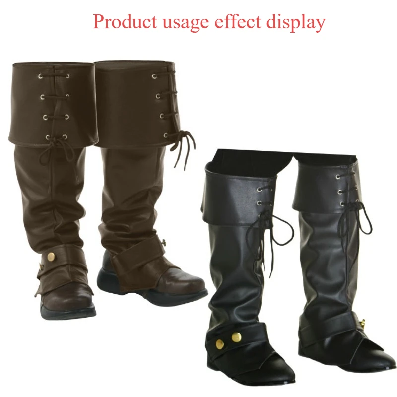 Botas Cosplay Renaissance en PU – Pirata Hombre Mujer Halloween - imagen 5