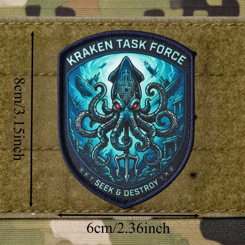 Parche táctico Kraken Task Force pulpo con gancho y bucle - imagen 5