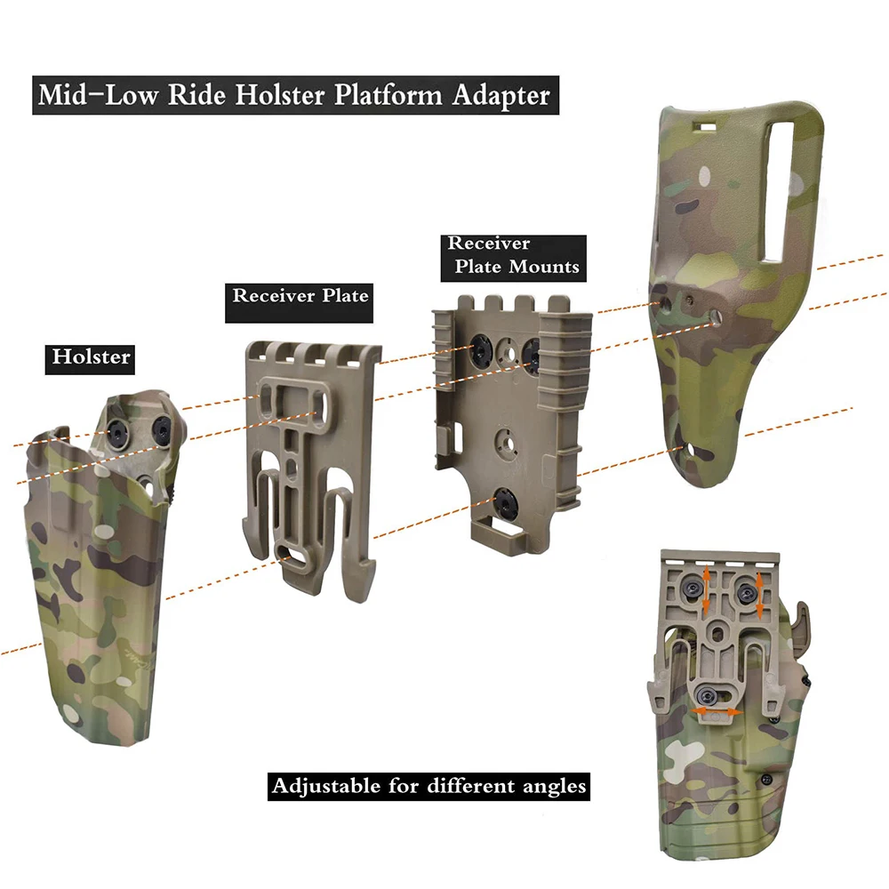 Adaptador plataforma MOLLE universal para funda de pistola con correa - imagen 2