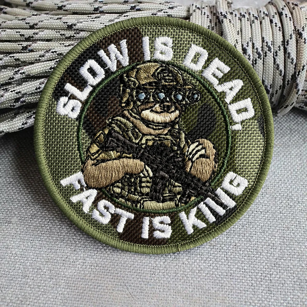 Parche táctico de velcro gancho y bucle moral lento es suave airsoft - imagen 3