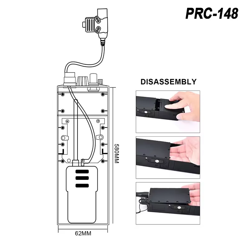 WADSN PRC-148/152 Walkie Talkie con Antena Plegable y Estuche - imagen 2