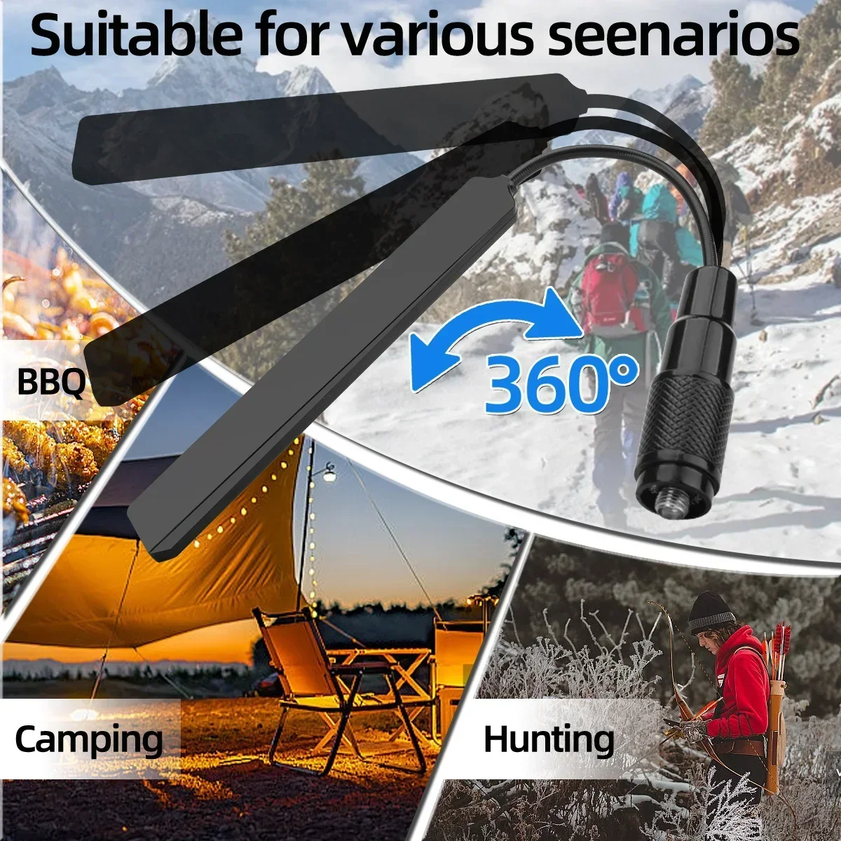 ABBREE AR-188 V2: antena táctica plegable VHF/UHF SMA hembra - imagen 3
