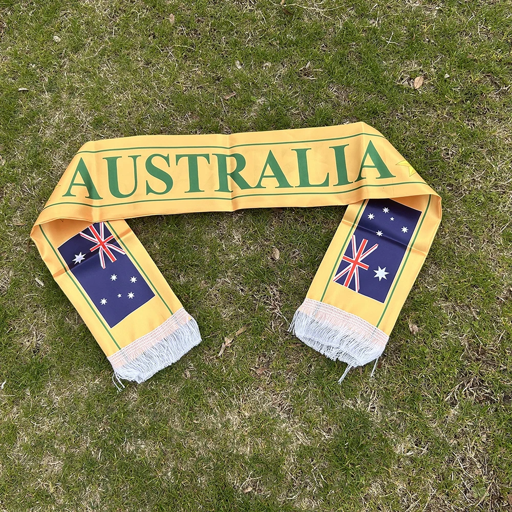 Bufanda bandera australiana satén doble cara con borlas - imagen 4