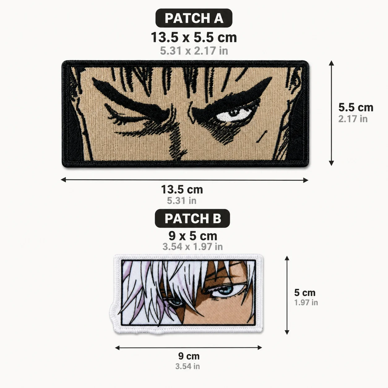 Parche táctico de ojo anime bordado con cierre de gancho y bucle - imagen 3