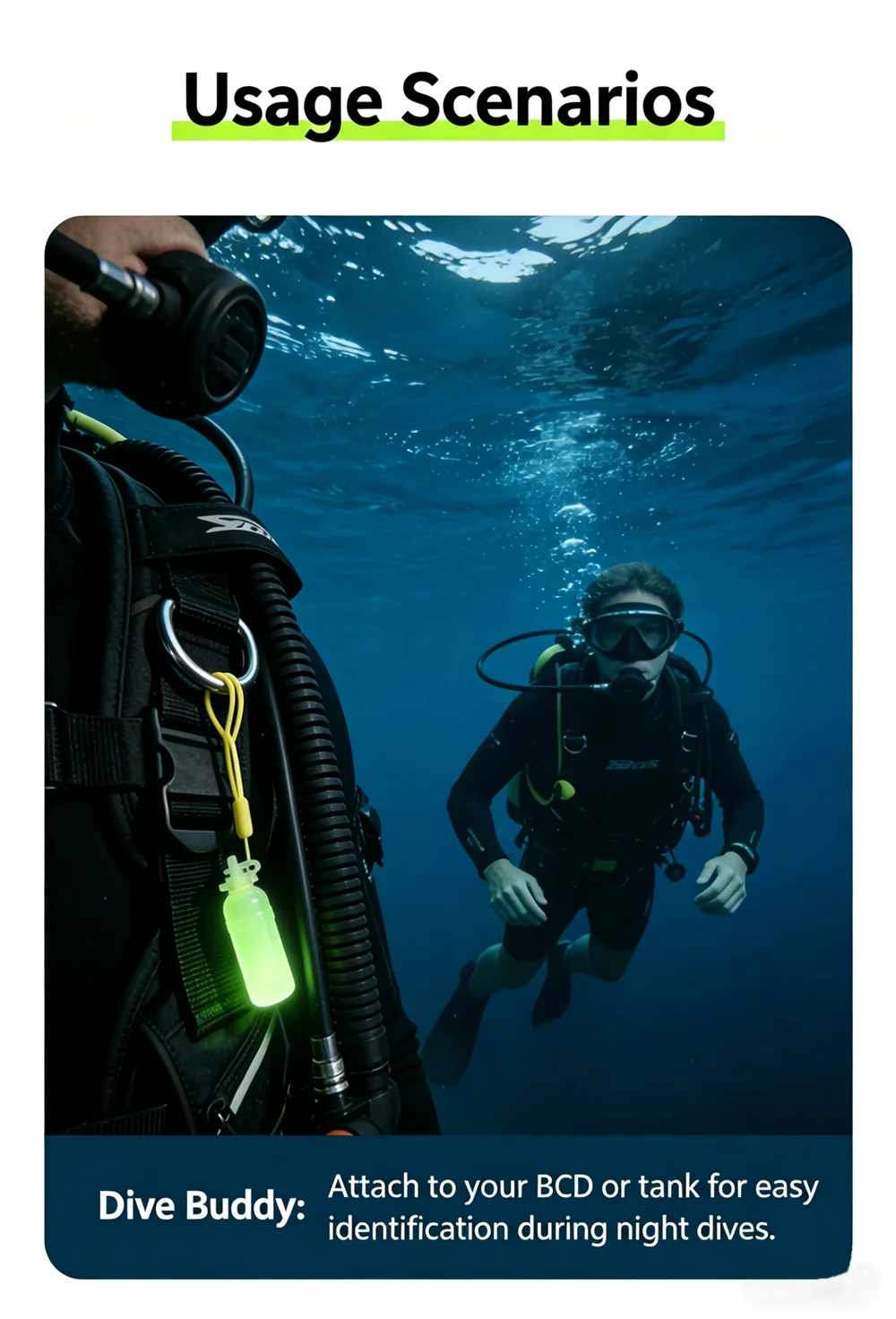 Barra luminosa de buceo alta intensidad con absorción para tanques - imagen 2