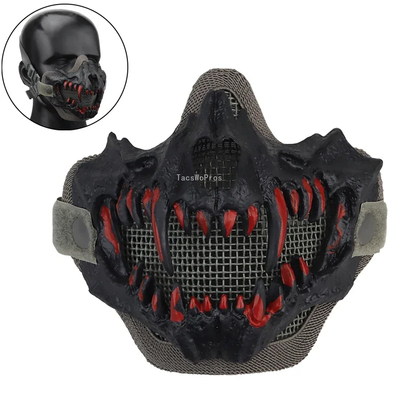 Máscara táctica calavera doble capa – Malla acero Airsoft/Paintball
