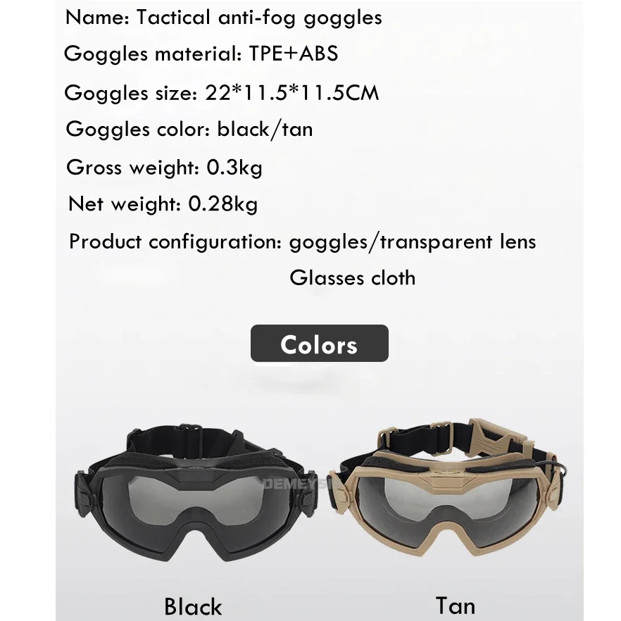 Gafas tácticas microventilador lentes intercambiables antiniebla moto - imagen 3