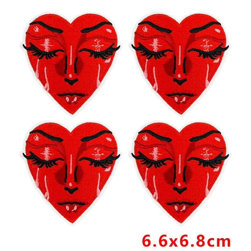 Parche bordado disco retro rojo – termoadhesivo para coser o planchar - imagen 2