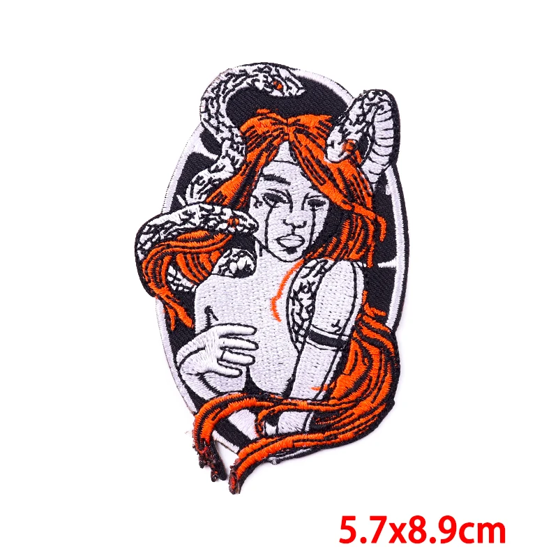 Parche bordado bruja indio calavera terror para planchar ropa vaqueros - imagen 4