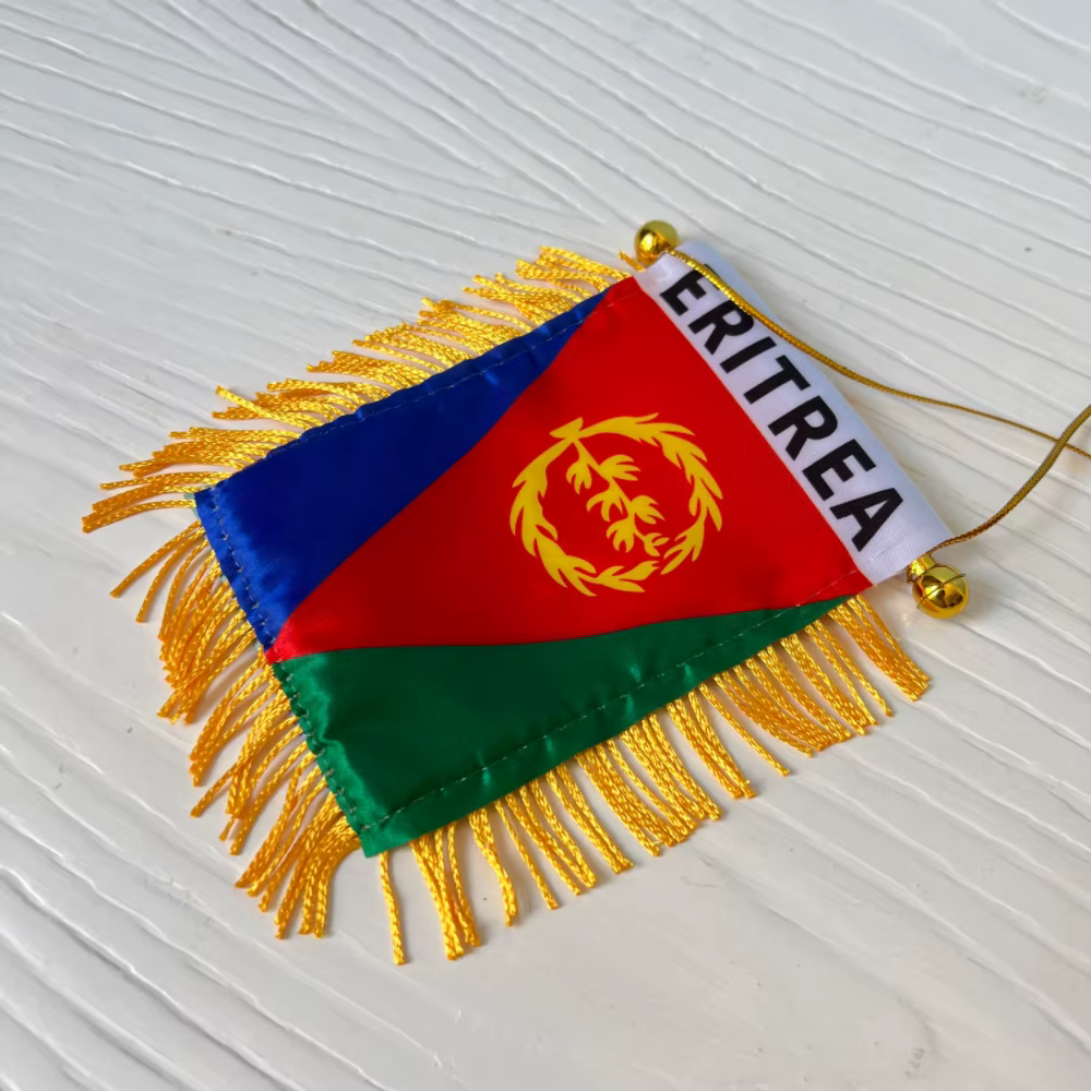 Bandera de Eritrea de poliéster para coche, banderín colgante - imagen 2