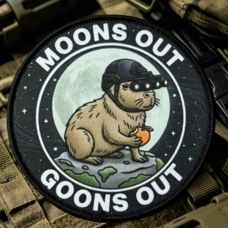 Parche táctica capibara luna con gancho y bucle para mochila - imagen 5