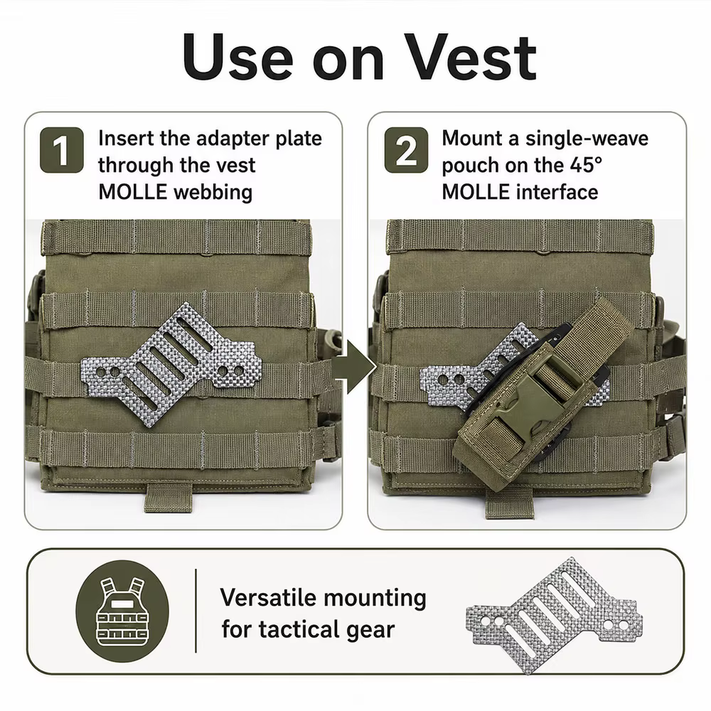 Placa adaptadora MOLLE táctica universal para cinturón o chaleco - imagen 2