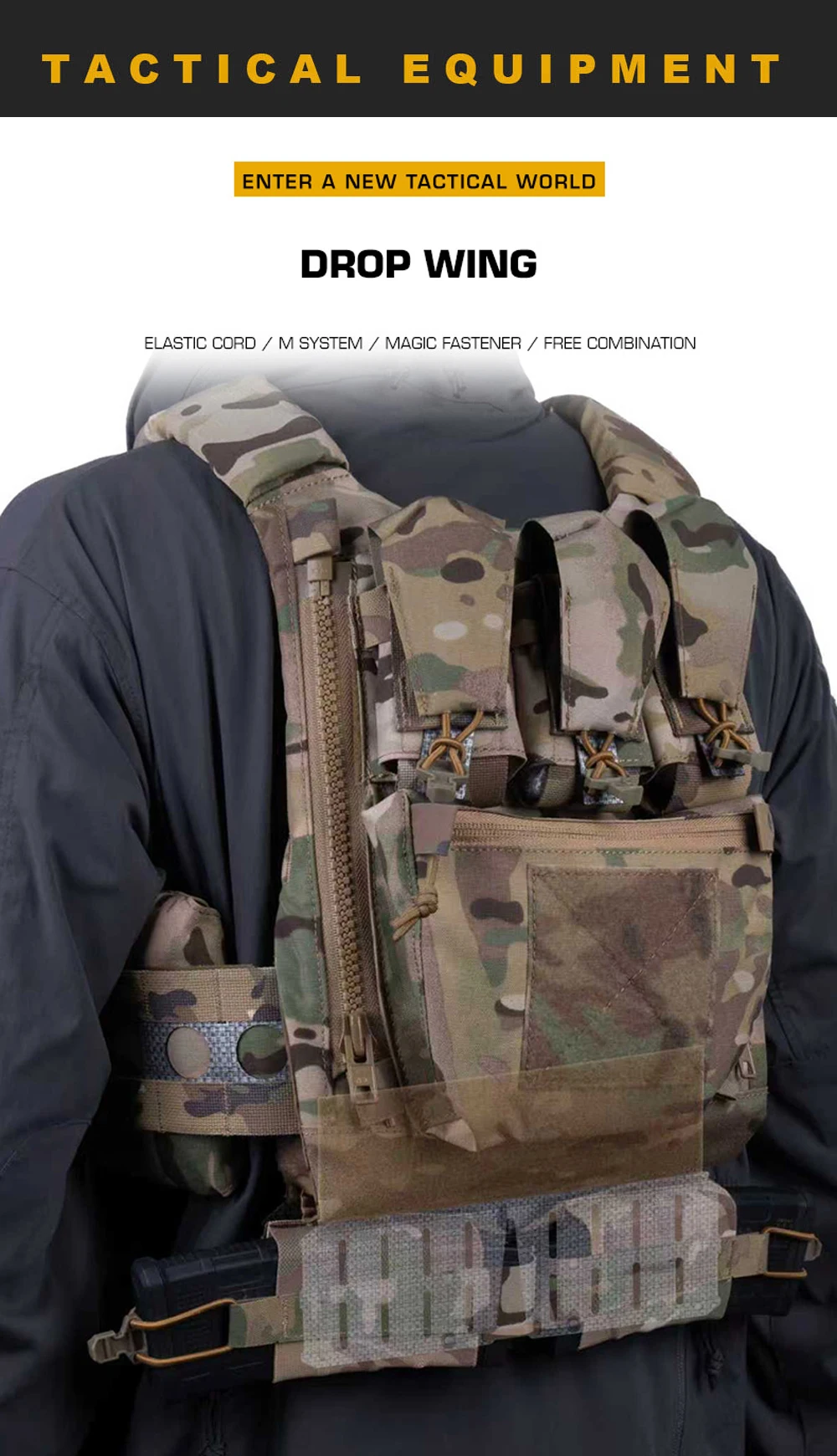 Adaptador de bolsa táctica estilo Ferro para chaleco con doble bolsa para cargadores 5.56
