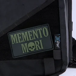 Memento Mori parche táctico luminoso PVC 3D con velcro para mochila