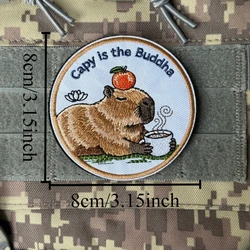 Parche táctico bordado capibara buda morale con velcro
