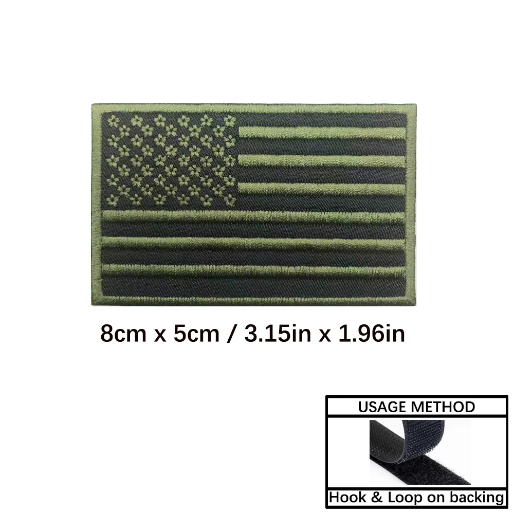 Parche bordado bandera americana con gancho y bucle termoadhesivo - imagen 3