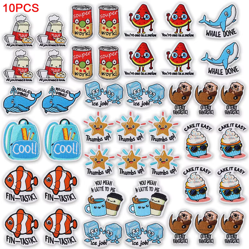 Parche termoadhesivo animales marinos y alimentos para mochila - imagen 3