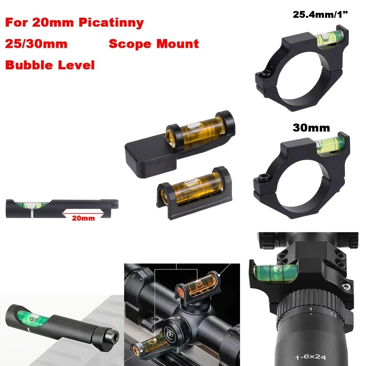 Nivel de burbuja magnético para mira telescópica – Picatinny 20mm - imagen 3